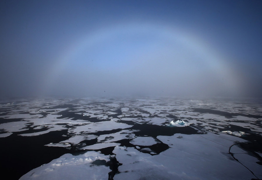 27 августа, Арктика. Белая радуга в Чукотском море 