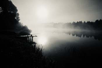 Туман над рекой / Беларусь, деревня, река Неман