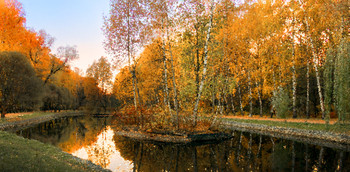 Осень в стиле пуантилизма / Сеть прудов в парке Сокольники