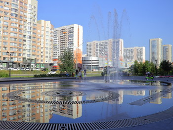 Мой город Новокузнецк / Новостройки на пр.Ермакова и фонтан