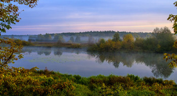 Осень. / Осеннее утро на озере Сосновое. Мещера.