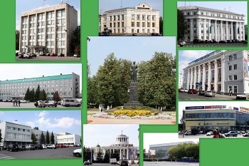 &nbsp; / По центру памятник Дзержинскому в сквере на центральной площади города Дзержинска. Вокруг здания на центральной площади.