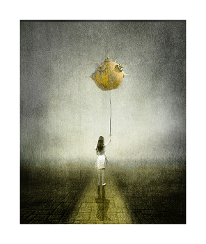 девочка с шариком на дороге из желтого кирпича / digital art