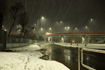 Снег идёт / Полоцкий путепровод, Витебск.