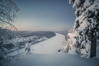 Зимняя Вишера / Вишера на морозном январском закате.