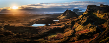 Краски Кираинга / Панорама холмов о. Скай, Шотландия. Съемка с воздуха