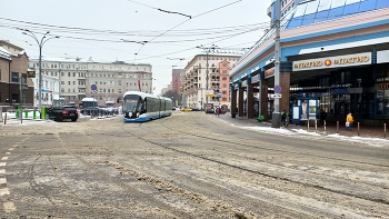 Трамвай на улице Гиляровского / Москва.Трамвай на улице Гиляровского