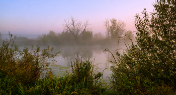 Утро в октябре. / Осенние туманы. Озеро Студёное.