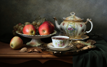 Чай и фрукты / классический натюрморт