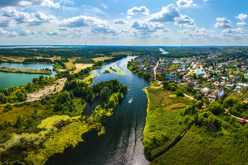 Окрестность Липецка / Летний день с июльскими облаками.
На снимке: река Воронеж.