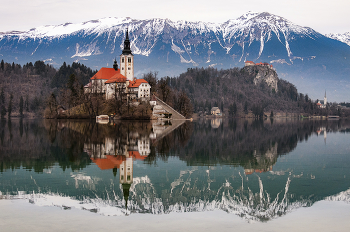 Открытка с озера Блед / Словения