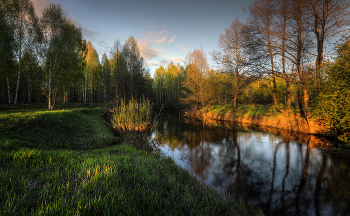 Майский вечер на реке / Нижегородская область, окрестности д. Лунино, река Кеза.
