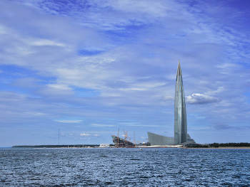 Окуните ваши кисти в голубое... / Санкт-Петербург Невская губа Лахта центр