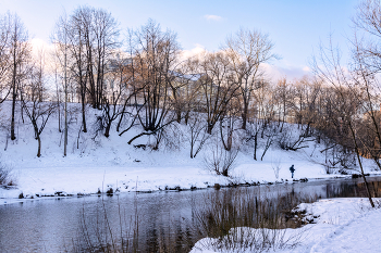 Зимнее утро на Яузе / зима, Москва, парк, Яуза