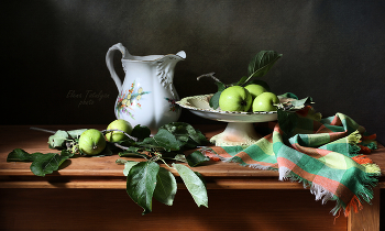 Зелёные яблоки / летний натюрморт