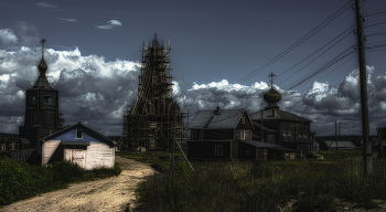 Восстанавливаем церковь. / Русский север, Варзуга.