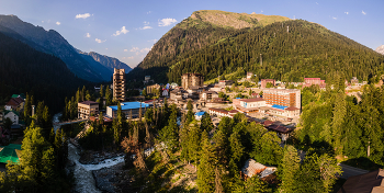 Посёлок Домбай панорама / Посёлок Домбай