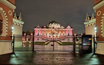 Петровский путевой дворец / Петровский путевой дворец в Москве, парадный фасад.