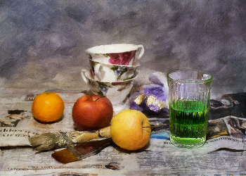 стакан тархуна / посуда натюрморт