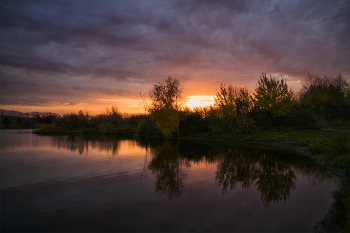 Октябрьским вечером / Октябрьским вечером, закат, красивые места
