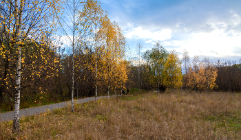 осенний вечер / октябрь, вечереет, Москва парк "Яуза"