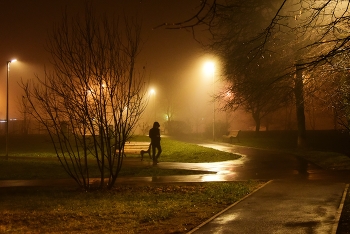 "Ночь, тишина, лишь случайный прохожий ..." / "Ночь, тишина ...
 Лишь случайный прохожий ...
 Этот мир ночной,
 Ни на что не похожий."