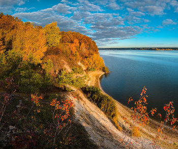 Осенний мыс / Рыжая осень на Белгородском водохранилище. 
Шебекинский район. Октябрь, 2022 года.
Из фотопроекта &quot;Земля Белгородская».