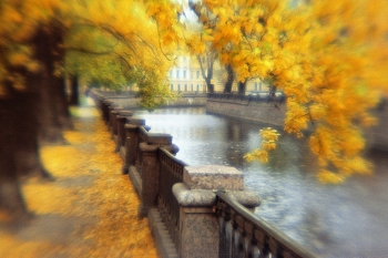 Канал Грибоедова / Осень в Санкт-Петербурге. &quot;Мокрая&quot; печать. 30х45 см