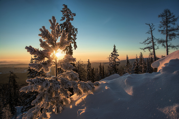 Зимнее солнце / Утро в горах