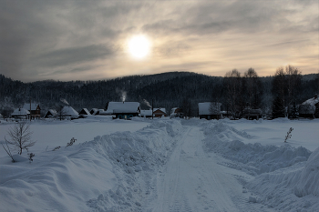 Зимовье / Зимовье, Сибирская деревня, зимний пейзаж