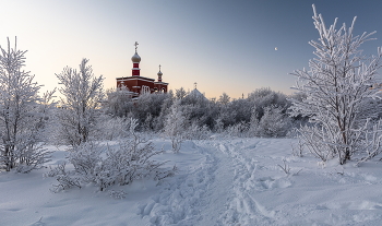 морозный вечер / Мурманск, церковь Всех Святых