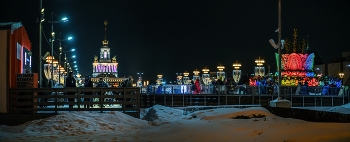 Вечером на ВДНХ / Панорама х2