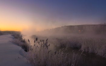Утренняя речка / Раннее утро зимой