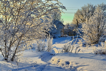 солнечное утро / поселок, Казахстан