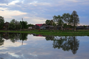 Весенний деревенский вечер / Томская область. Село Нарым.