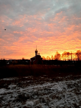 Морозное утро / Красивое небо ноябрьским утром