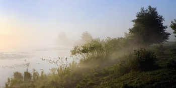 Утренний пейзаж. / Летние туманы. Озеро Сосновое.