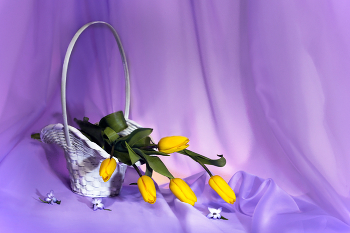 Тюльпановое настроение / Натюрморт с жёлтыми тюльпанами