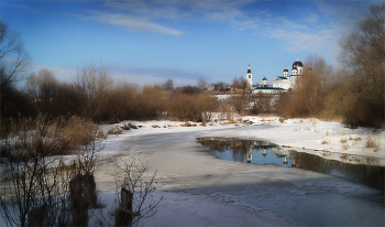 Март / Вид на город от реки Тёша. Арзамас.