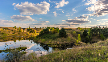 Холмы, озёра, облака. / ...