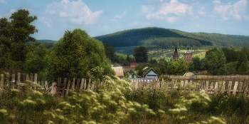 Верхнетроицкий в июле / село, лето, лес, Башкирия