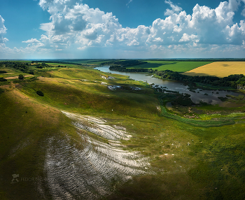 Земля Прохоровского района / Летний пейзаж с птичьего полёта. 
Из фотопроекта &quot;Земля Белгородская».