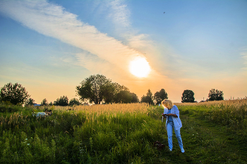 Вечереет. Звонок. / Вечером на пленере