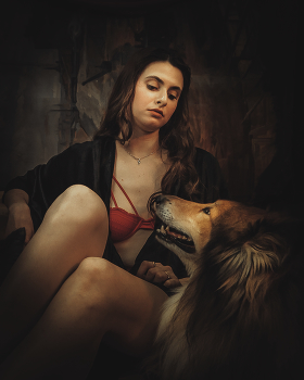 портрет с собакой / ***