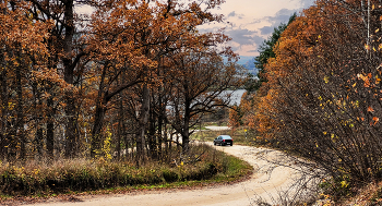 .Сгорают тихо листья в октябре. / Калужская область, Ферзиковский район, посёлок Дугна.