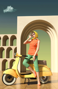 Одинокое облако де Кирико / 3D-art