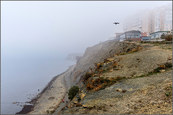 То туманы, то шторма или море прекрасно а любую погоду. / Анапа. Поздняя осень. Высокий берег.