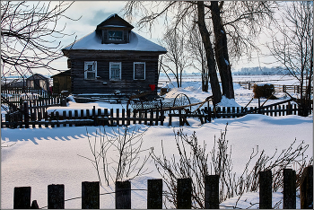 Чёрно-белая зима. / В окрестностях Архангельска.