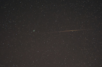 Комета 12P Pons-Brooks и метеор / вчера вечером