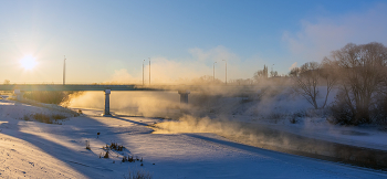 у городского моста / восход на Дону